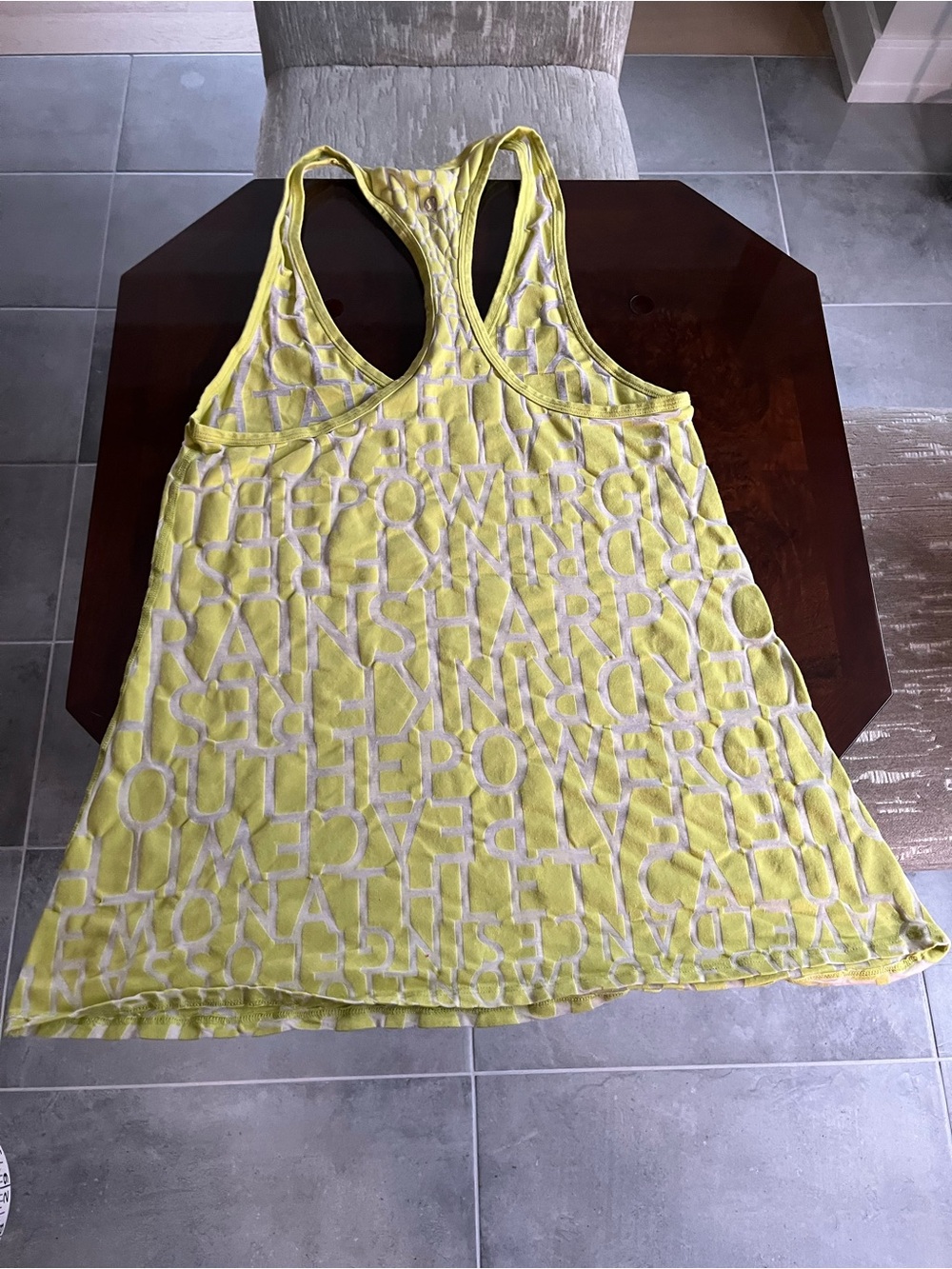 Lululemon athletica Bright Yellow Racerback Tank with All-Over Lettering